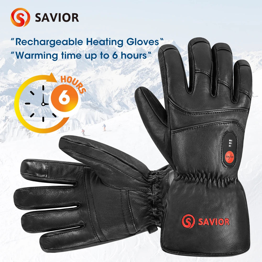 Savoir Heat Skiing Gloves Riding Skiing Fishing Hunting Outdoor Sports Rechargeable Electric Heated Gloves Winter Warmer Battery
