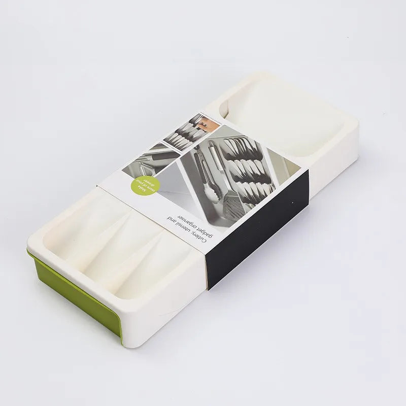 Kitchen Retractable Knife, Fork, Spoon Separation And Sorting Tableware Storage Box