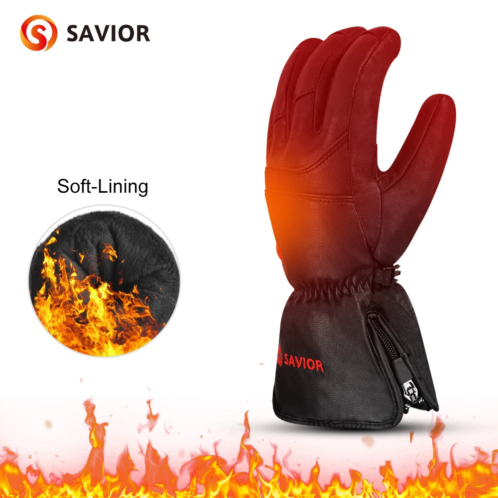 Savoir Heat Skiing Gloves Riding Skiing Fishing Hunting Outdoor Sports Rechargeable Electric Heated Gloves Winter Warmer Battery
