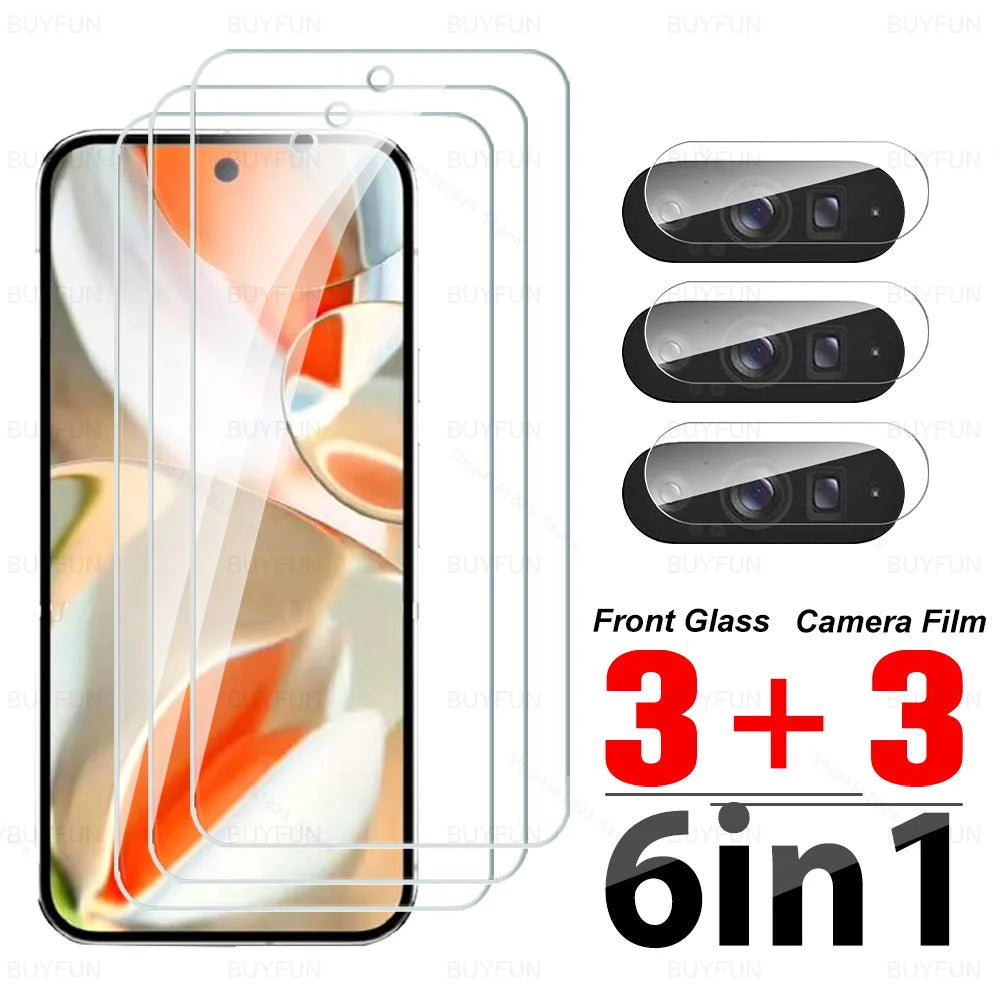 6 in 1 Glass For Google Pixel 9 10 Pro XL Cover Tempered Glass Case Friendly 9a 8 8A 7 7A 6 6A 5G Screen Protector HD Lens Film