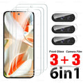 6 in 1 Glass For Google Pixel 9 10 Pro XL Cover Tempered Glass Case Friendly 9a 8 8A 7 7A 6 6A 5G Screen Protector HD Lens Film